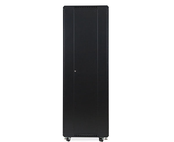 Side view of a 42U LINIER server cabinet showing locking side panel
