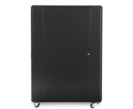 Isolated image of the 27U LINIER Server Cabinet on casters against a white backdrop