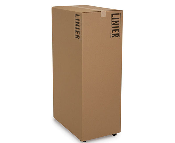 Packaging box for the 37U LINIER server cabinet with branding visible