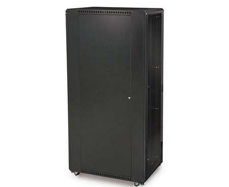 42U LINIER server cabinet on wheels with side panel visible