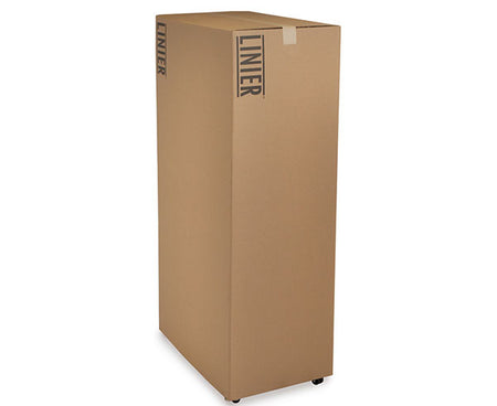 Packaging of the 42U LINIER server cabinet on a white background