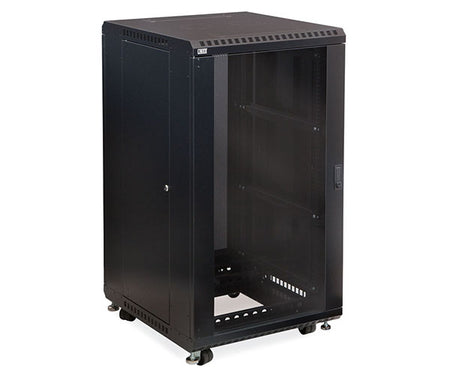 Interior view of the 22U LINIER server cabinet with adjustable mounting rails