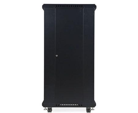 27U LINIER metal server cabinet with solid side panels and wheels