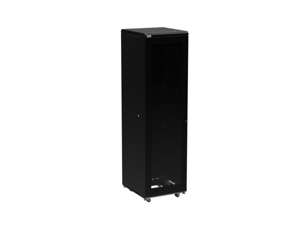 45U LINIER® Server Cabinet - Glass/Solid Doors - 24" Depth