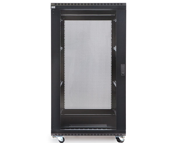 Rear view of the 22U LINIER server cabinet with a single glass door