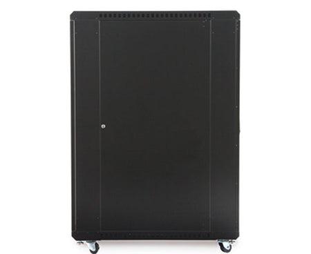 27U LINIER server cabinet on casters against a white backdrop