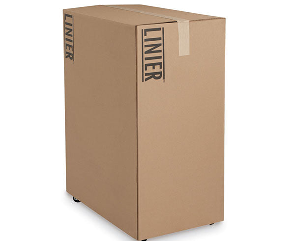 Packaging box for the 27U LINIER server cabinet with product labeling