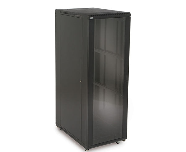 37U LINIER server cabinet with glass door revealing the rack space