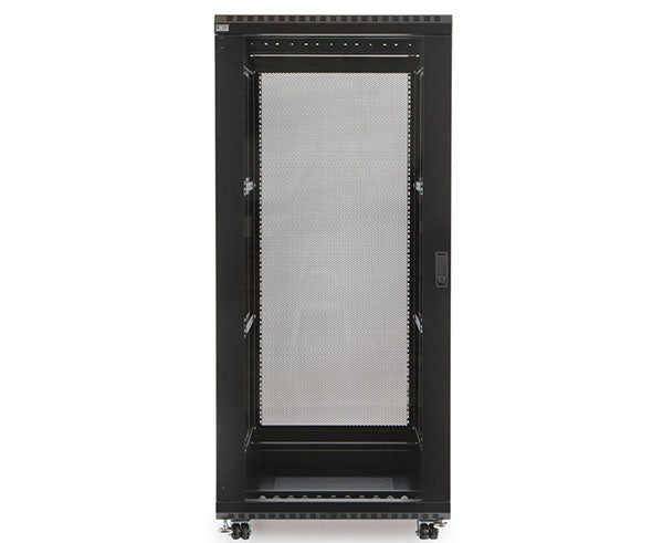 27U LINIER server cabinet with glass doors and 24-inch depth