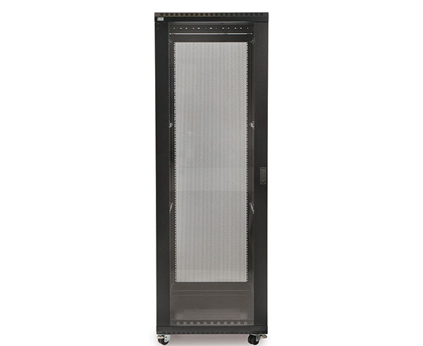 Front view of the 37U LINIER® Server Cabinet with a clear glass door