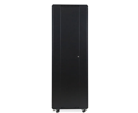 Side profile of the 42U LINIER server cabinet on wheels