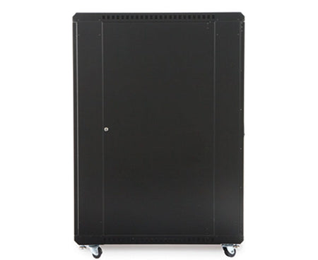 27U LINIER server cabinet on casters against a white backdrop