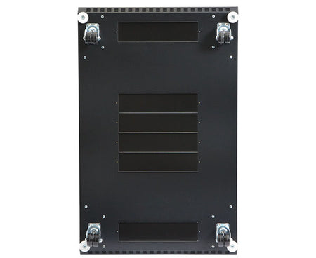 Detailed view of the bottom panel with cable management features on a 37U LINIER server cabinet