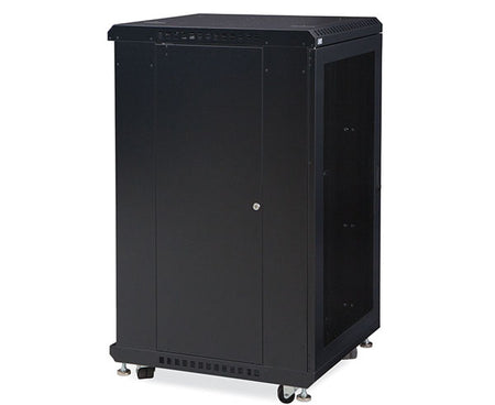 Mobile 22U LINIER server cabinet with vented front door