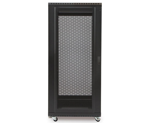 Front view of the 27U LINIER server cabinet with vented doors