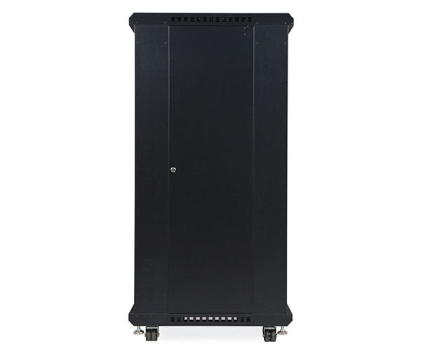 Side view of the 27U LINIER server cabinet showing wheel detail