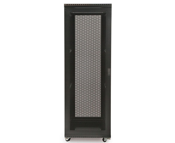 Open view of the 37U LINIER server cabinet with a vented front door