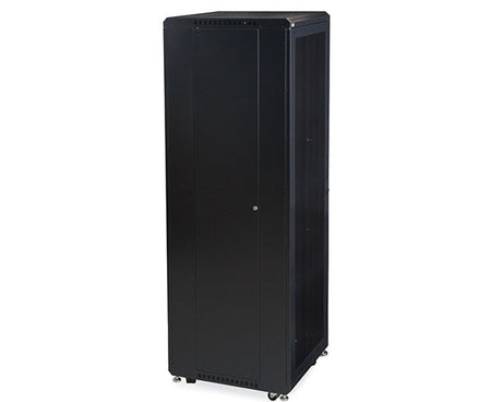 Frontal view of the 42U LINIER® Server Cabinet with wheels and vented door closed