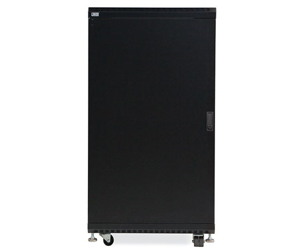 Front profile of the 22U LINIER server cabinet with solid sides on a white background