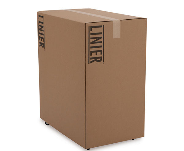 Packaging box for the 22U LINIER server cabinet with branding visible