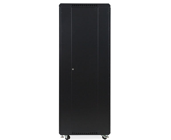 37U LINIER® Server Cabinet with solid doors and caster wheels, 24-inch depth
