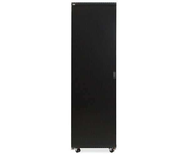 42U LINIER server cabinet with solid doors and caster wheels for mobility