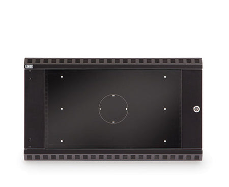 Back panel of the 6U LINIER® Swing-Out Wall Mount Cabinet with cable entry