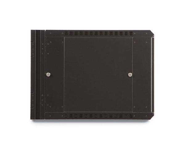 Side view of the 9U LINIER® Swing-Out Wall Mount Cabinet with a closed side panel