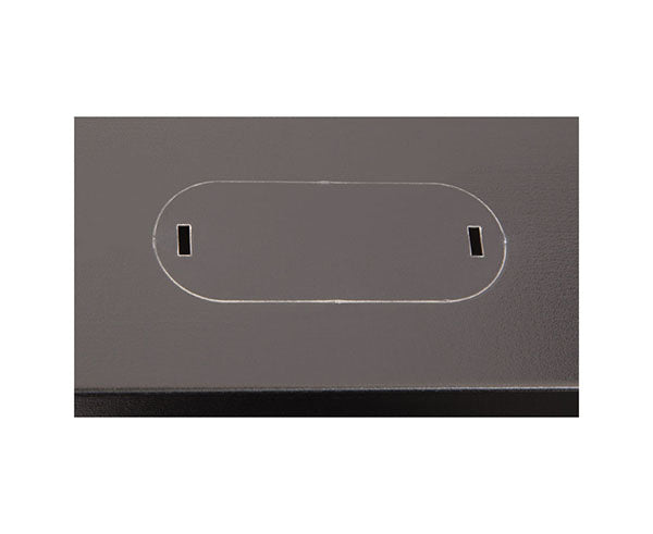 Top view of the 9U LINIER® cabinet showcasing the cable access cutout