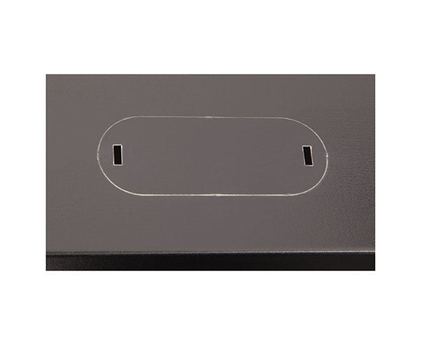 Top view of the 12U LINIER® swing-out wall mount cabinet with cable entry