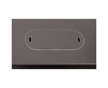 Top view of the 12U LINIER® swing-out wall mount cabinet with cable entry