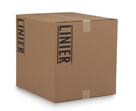 Packaging box of the 12U LINIER® swing-out wall mount cabinet with branding