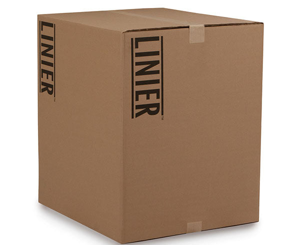 Packaging box of the 15U LINIER Swing-Out Wall Mount Cabinet with branding