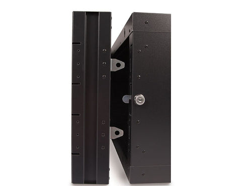 Front latch mechanism of the 18U LINIER Swing-Out Wall Mount Cabinet
