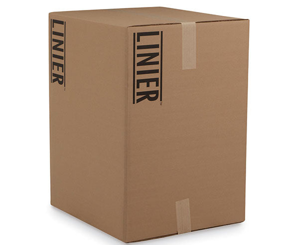Packaging box for the 18U LINIER Swing-Out Wall Mount Cabinet with branding