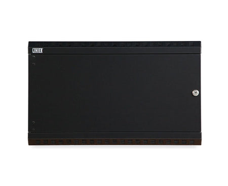 6U LINIER wall mounted cabinet with solid door in a closed position