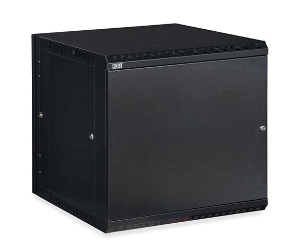 Interior view of the 12U LINIER Swing-Out Wall Mount Cabinet with door closed