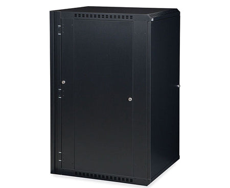 Swing-out wall mount cabinet from LINIER with solid door, shown closed