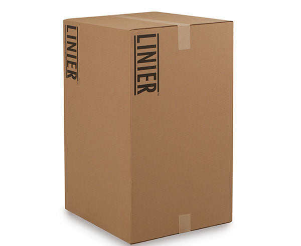 Packaging box for the 22U LINIER swing-out wall mount cabinet with branding