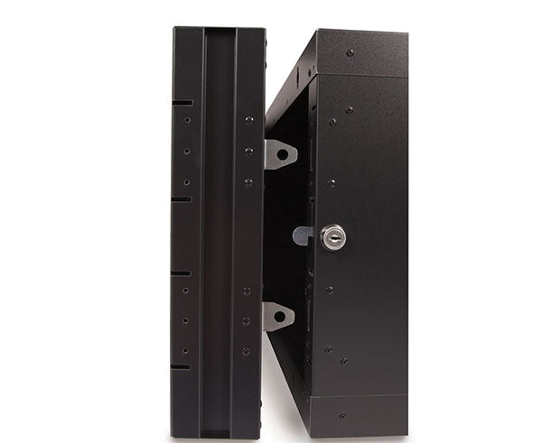 Side latch mechanism on the LINIER swing-out wall mount cabinet