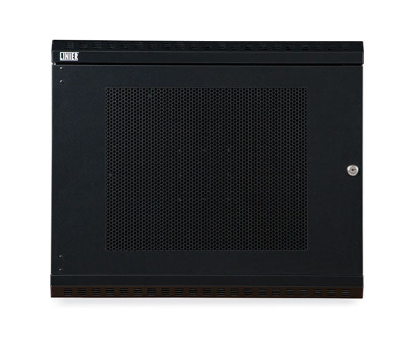 Wall-mounted 9U LINIER® cabinet with vented door in black