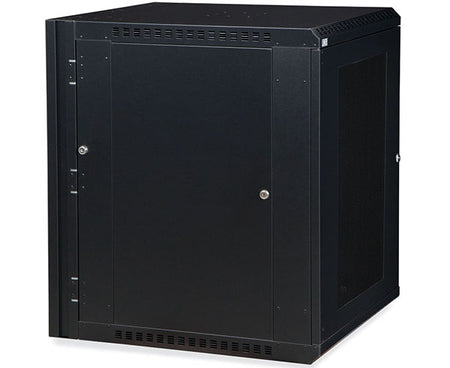 15U LINIER® swing-out wall mount cabinet with the vented door cloaed