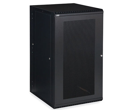Front view of the 22U LINIER® Swing-Out Wall Mount Cabinet with vented door