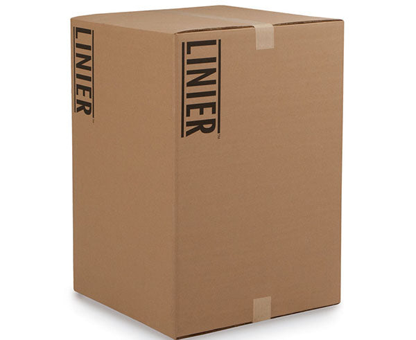 Packaging of the 18U LINIER Fixed Wall Mount Cabinet with branding
