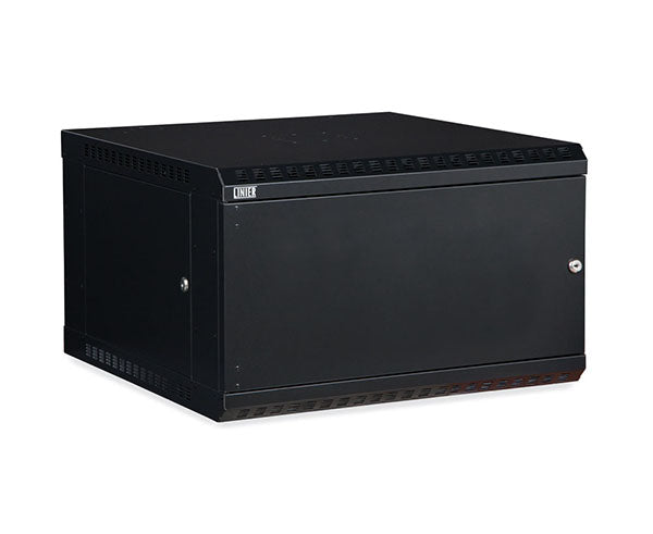 Front view of the 6U LINIER Fixed Wall Mount Cabinet with a solid door