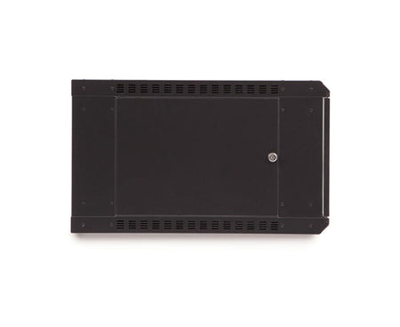 Side angle of the 6U LINIER Fixed Wall Mount Cabinet showcasing its depth