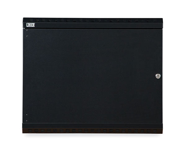 Front view of the 9U LINIER® fixed wall mount cabinet with closed door