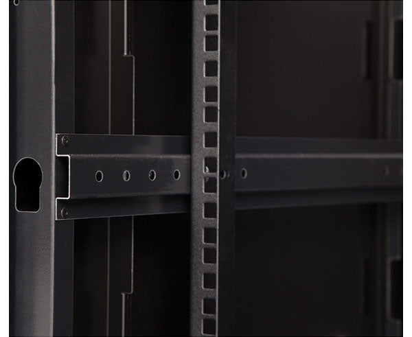 Back view of the 9U LINIER® fixed wall mount cabinet highlighting mounting points