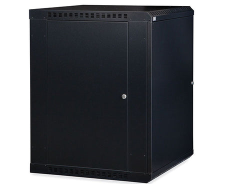 The 15U LINIER Fixed Wall Mount Cabinet with the door closed
