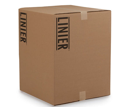 The 15U LINIER Fixed Wall Mount Cabinet packaged in its original cardboard box